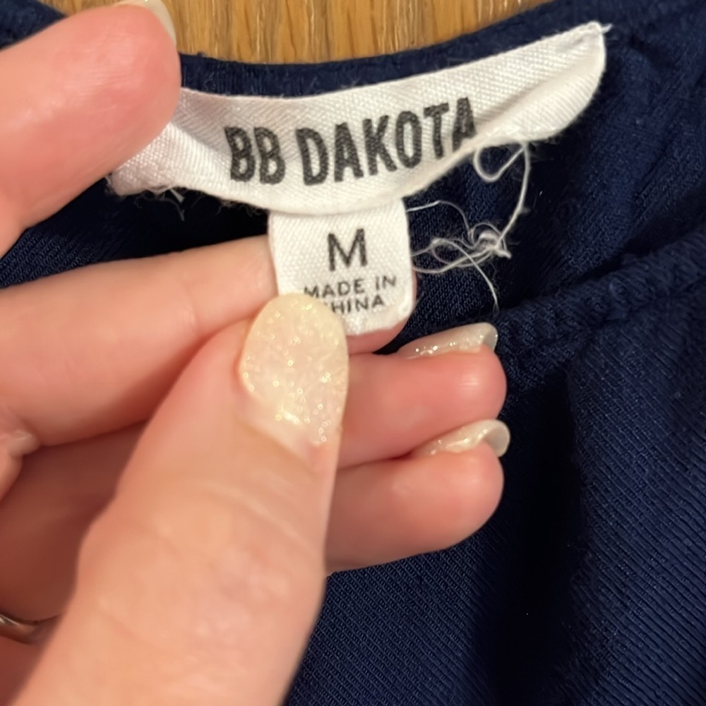 BB Dakota Kenmore Navy Blue Swing‎ Dress Medium - Picture 6 of 9